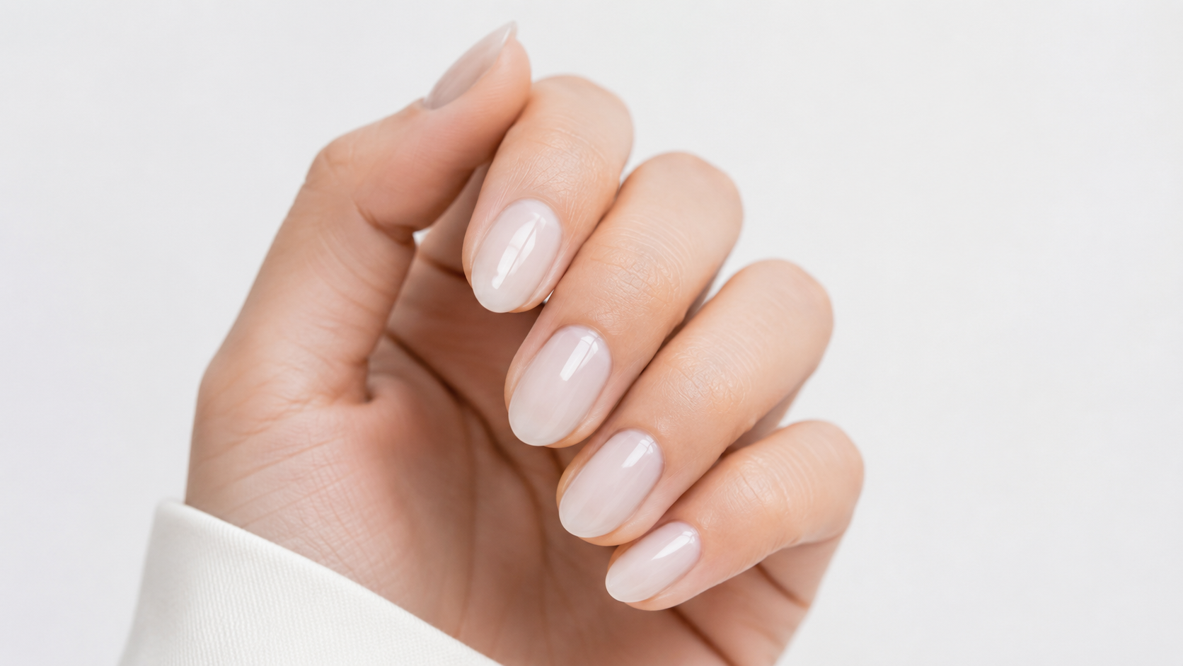 Milky White Soap Nails Clean Girl Manicure